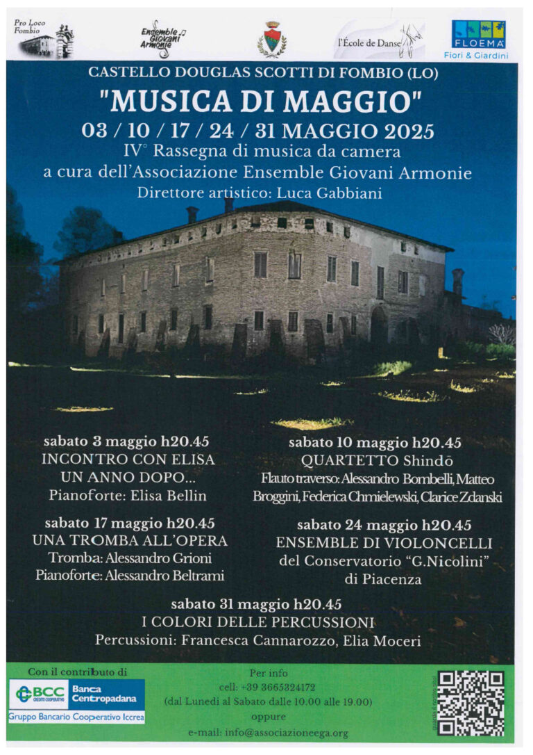 “Musica di Maggio” al Castello di Fombio