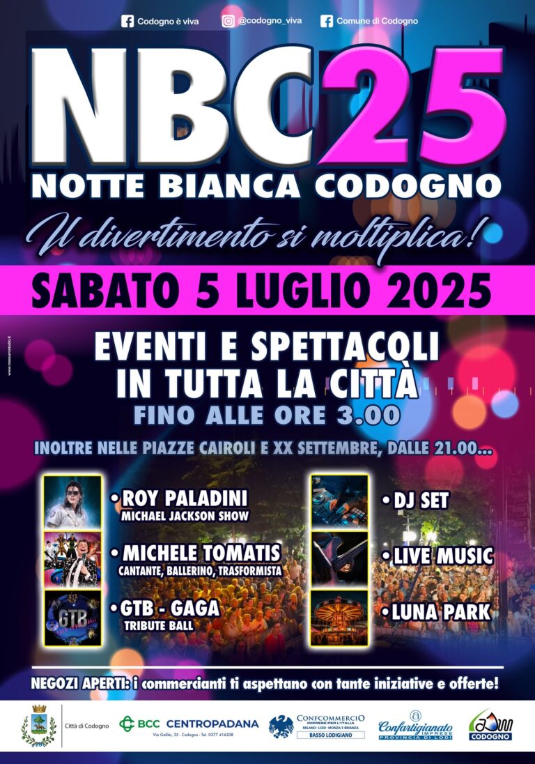 🌟 NBC25 – Notte Bianca Codogno 2025