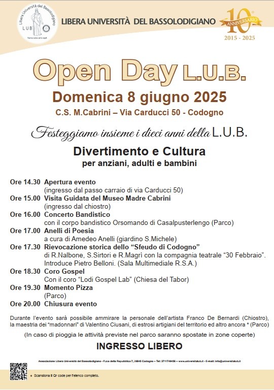 Open Day per i primi 10 anni della LUB