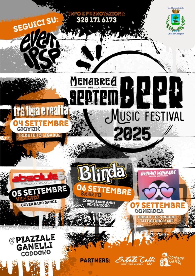 Septembeer Music Festival 2025: dal 4 al 7 settembre a Codogno – Musica, birra e divertimento!