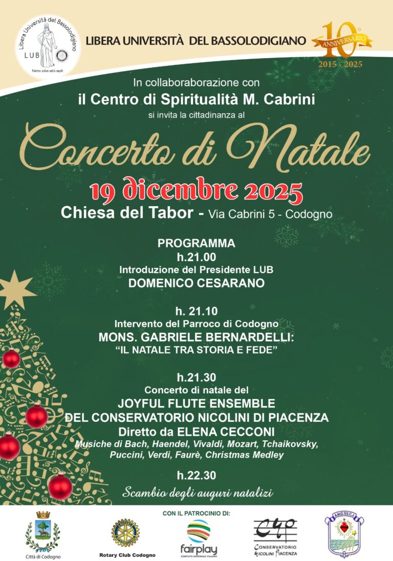 Concerto di Natale 2025: musica, spiritualità e comunità a Codogno